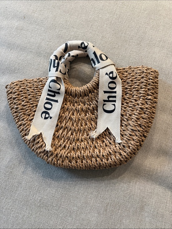 Chloe Handbags - Chloé Braided Straw Tote with Classic Logo Ribbon DOOP